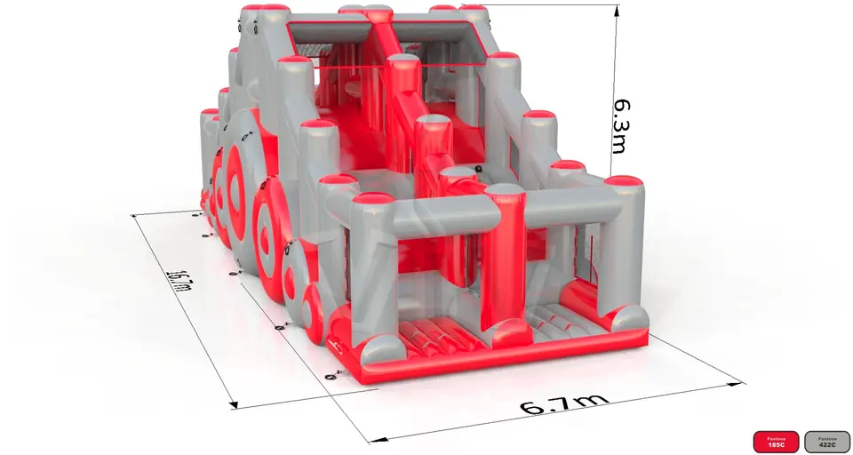 Obstacle course with slide commercial inflatable obstacle course
